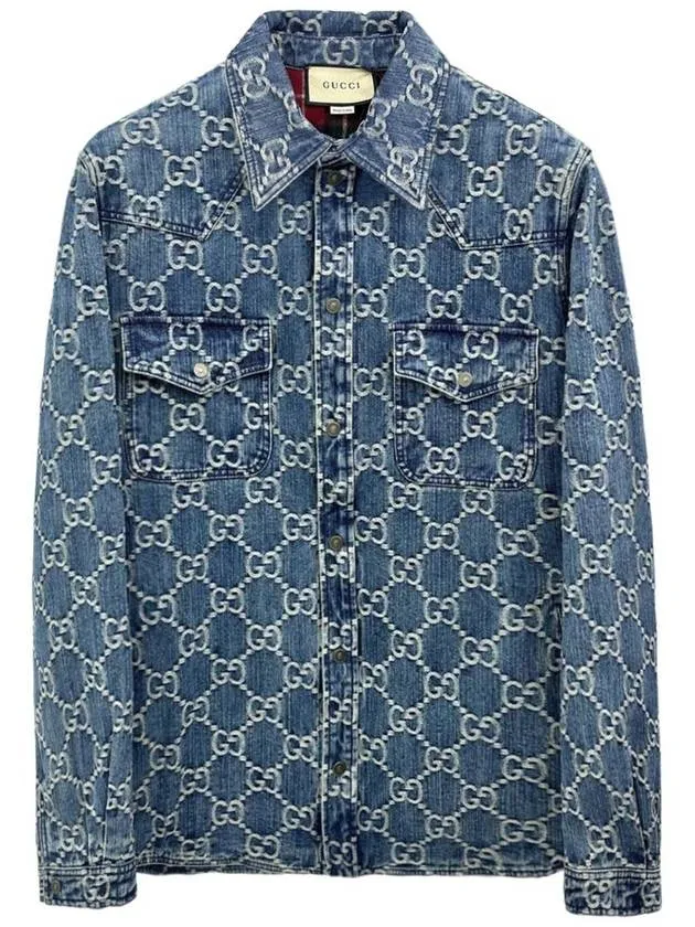 23SS GG jacquard denim jacket 713911 4632