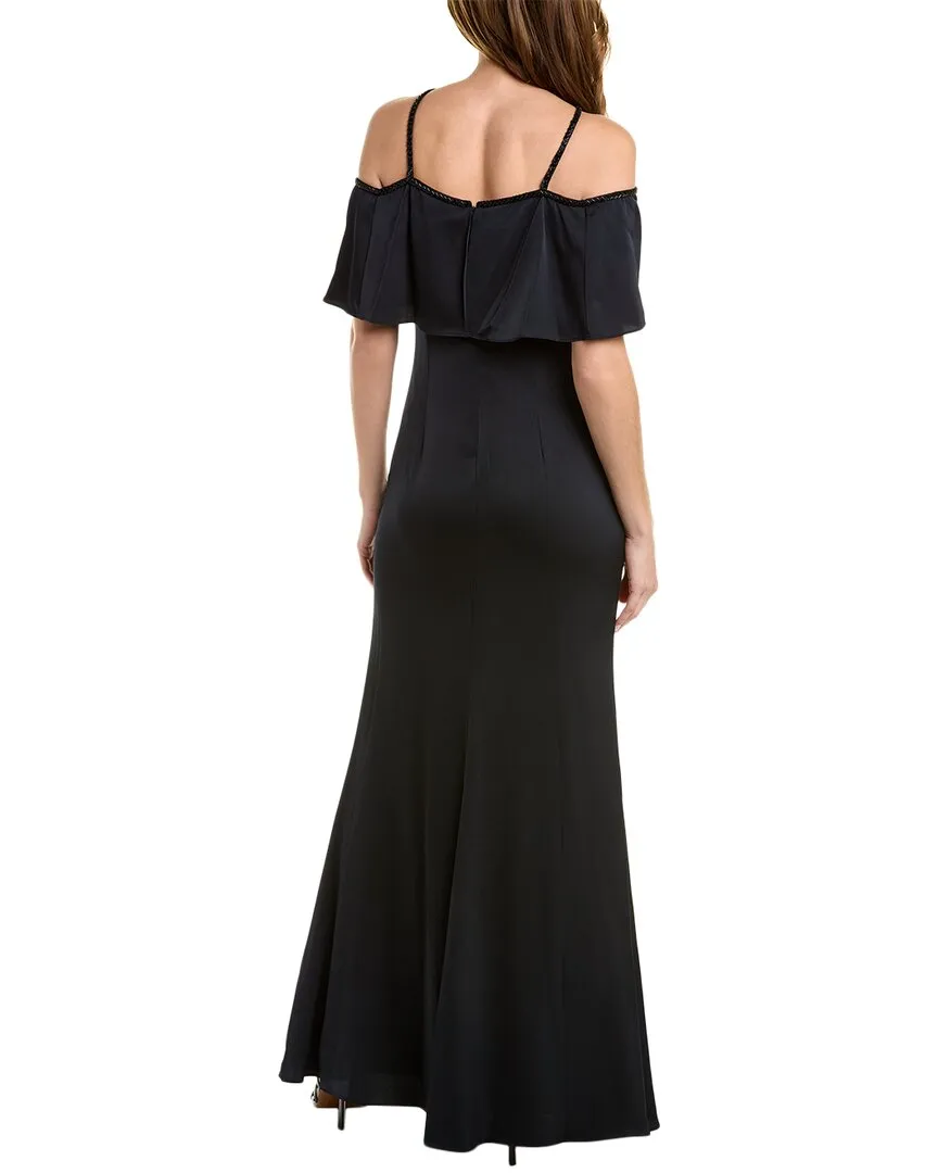 Aidan Mattox Cold-Shoulder Gown