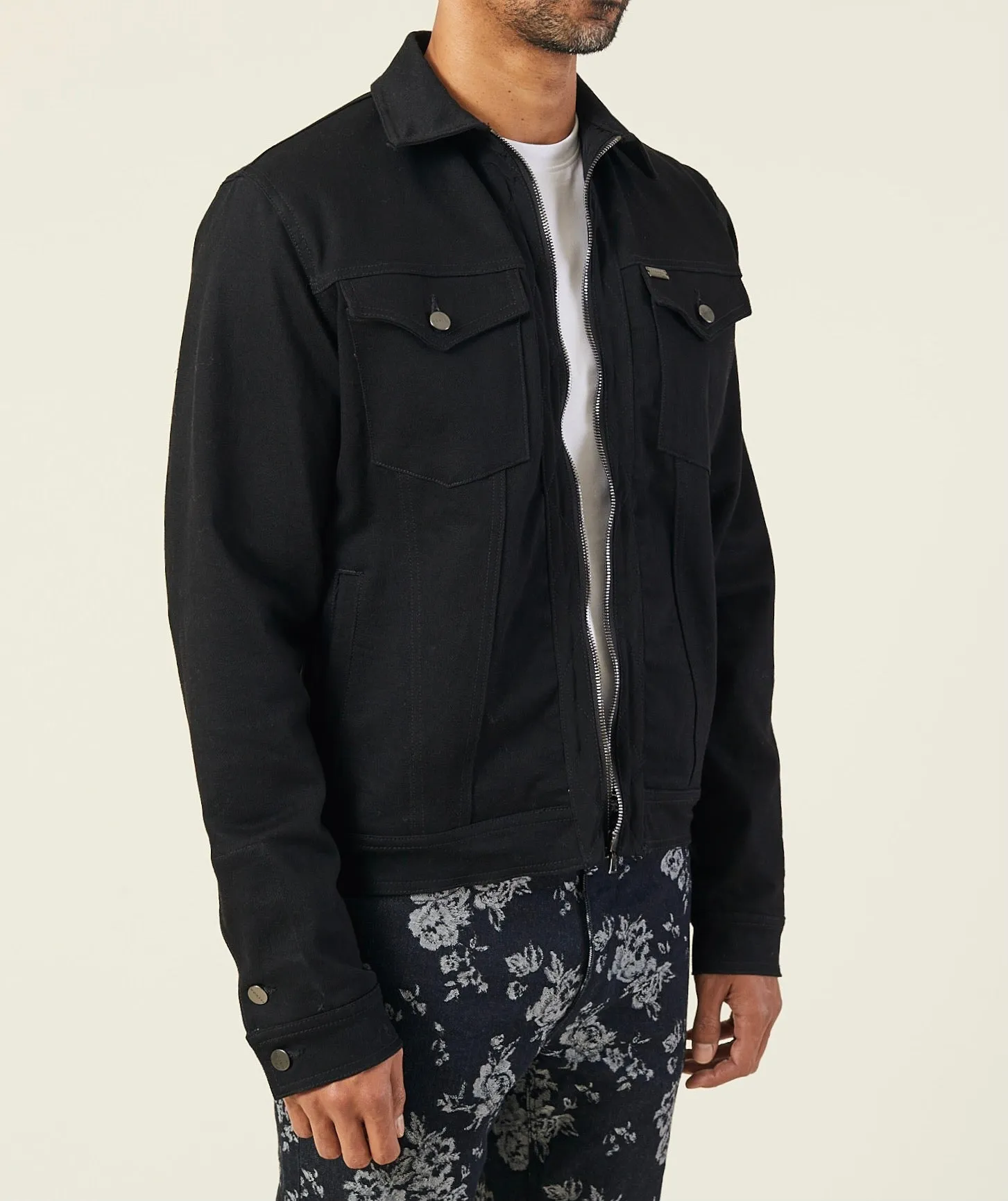 BULL DENIM ZIP-UP TRUCKER JACKET