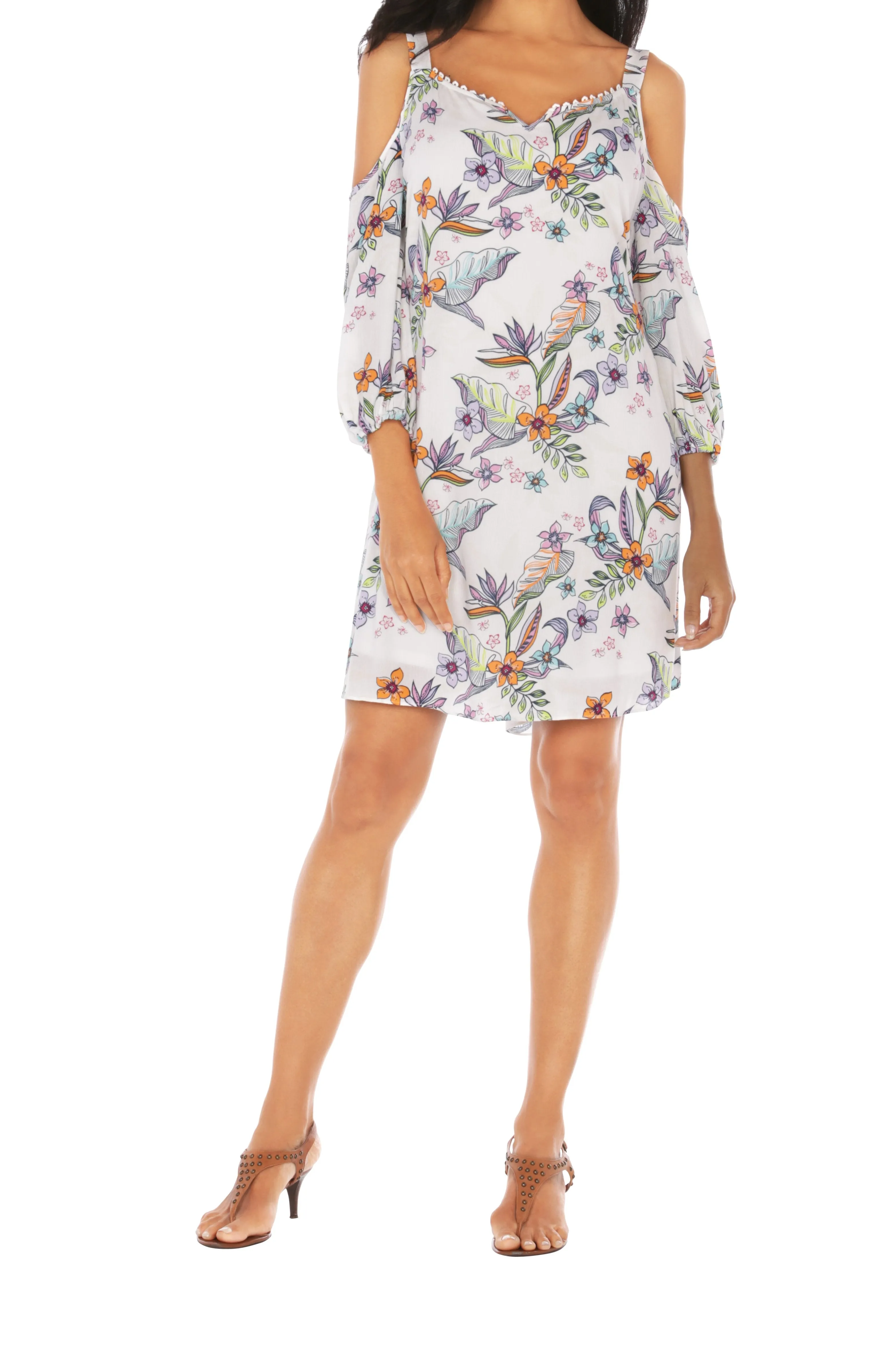 Caribbean Joe® Cold Shoulder Dress