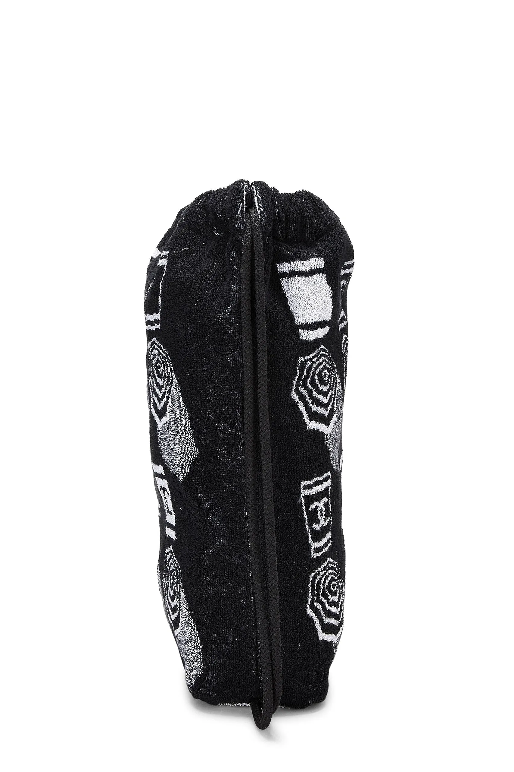 Chanel,  Black Terry Cloth Drawstring Beach Backpack, Black