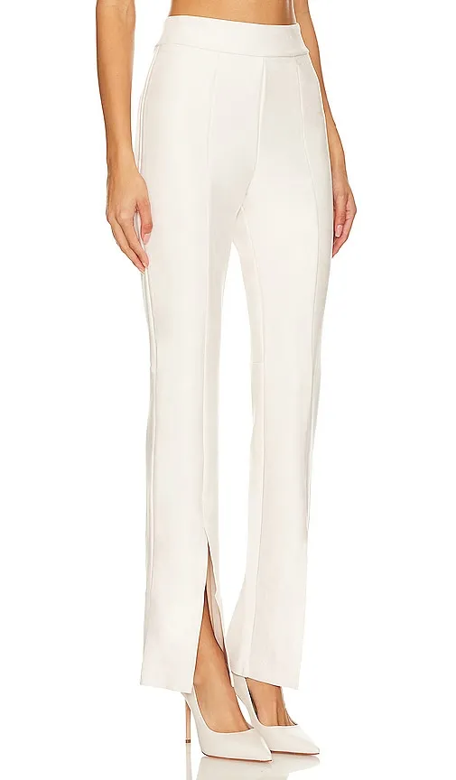 Commando Faux Suede Split Front Pant in White