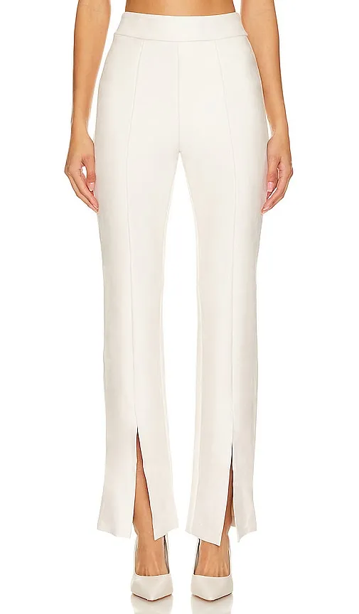 Commando Faux Suede Split Front Pant in White