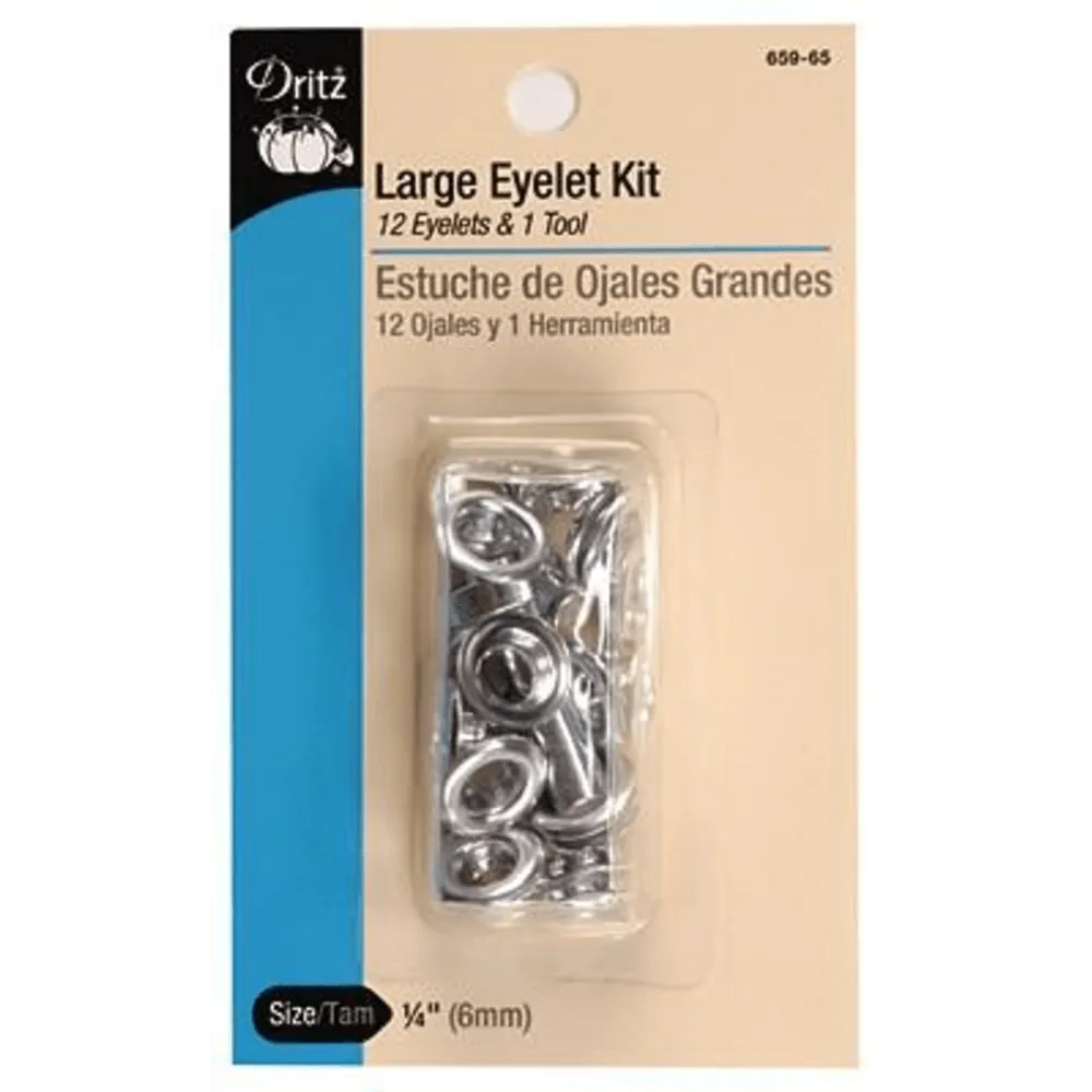 Dritz - Large Eyelet and Tool Kit - 12 pc.