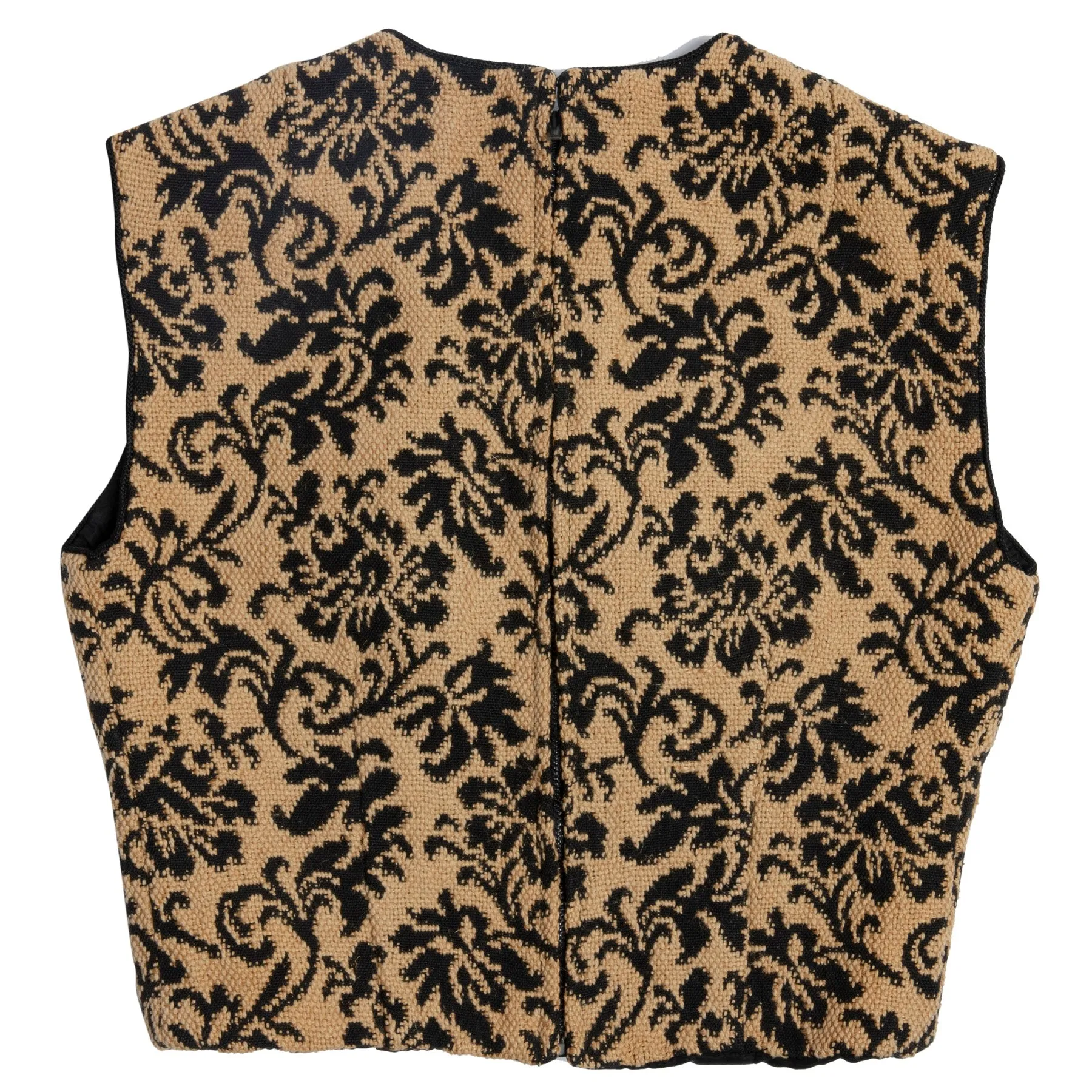 Floral Jacquard Barleycorn Tweed Cropped Shell Top