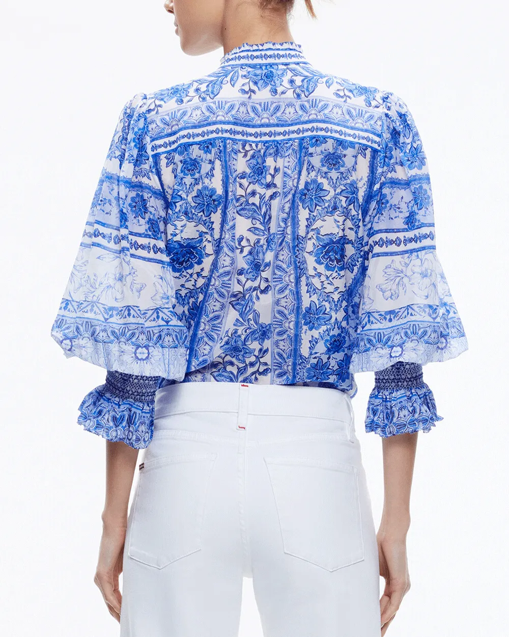 Greek Tile Ilan Button Front Blouse