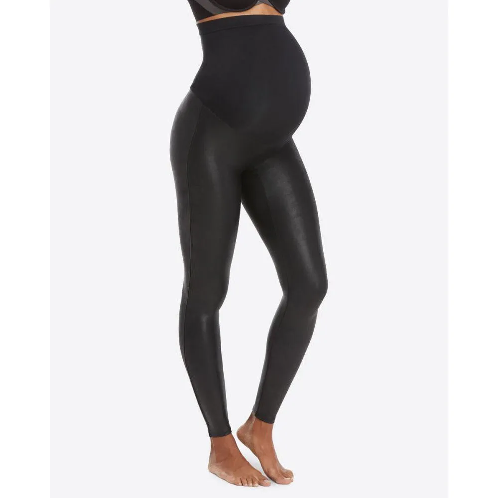 Mama Faux Leather Leggings SPANX - Very Black