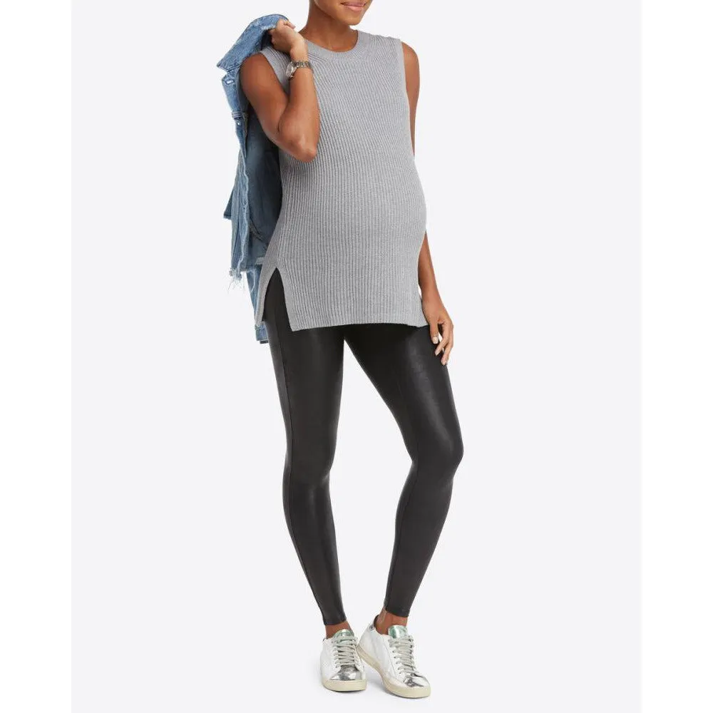 Mama Faux Leather Leggings SPANX - Very Black
