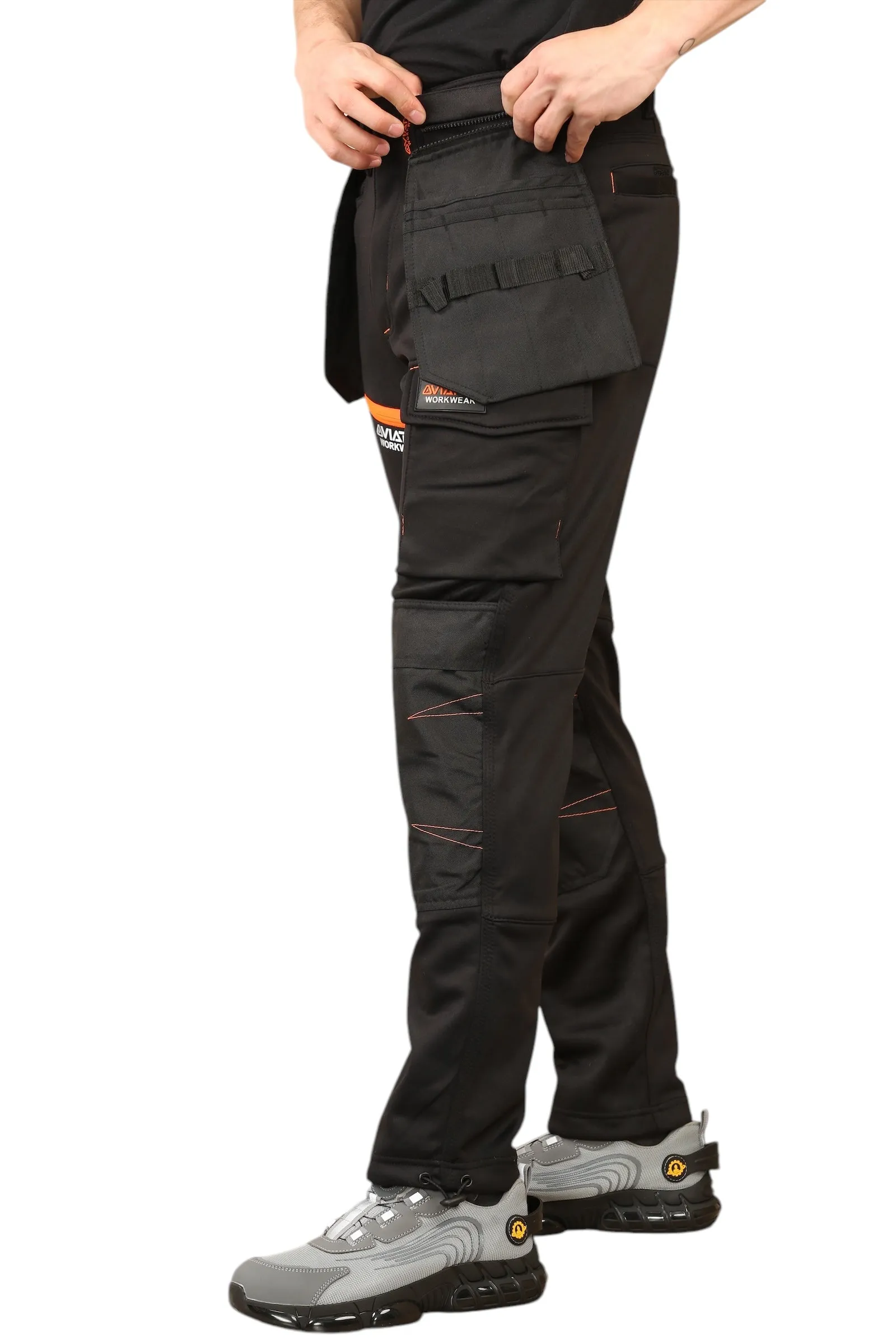 Men's Waterproof  Softshell cargo Workwear Trousers Removeable Pockets