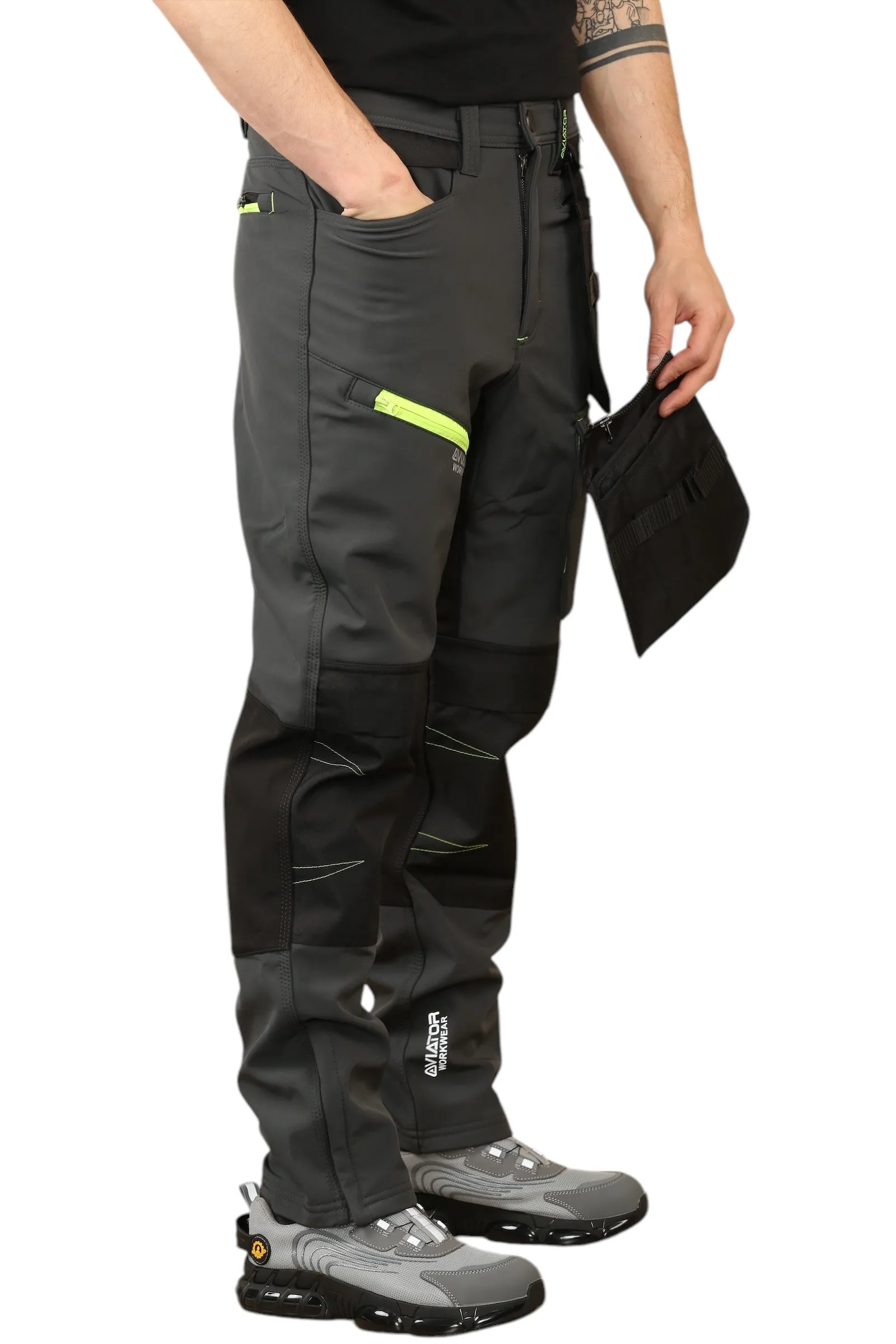 Men's Waterproof  Softshell cargo Workwear Trousers Removeable Pockets