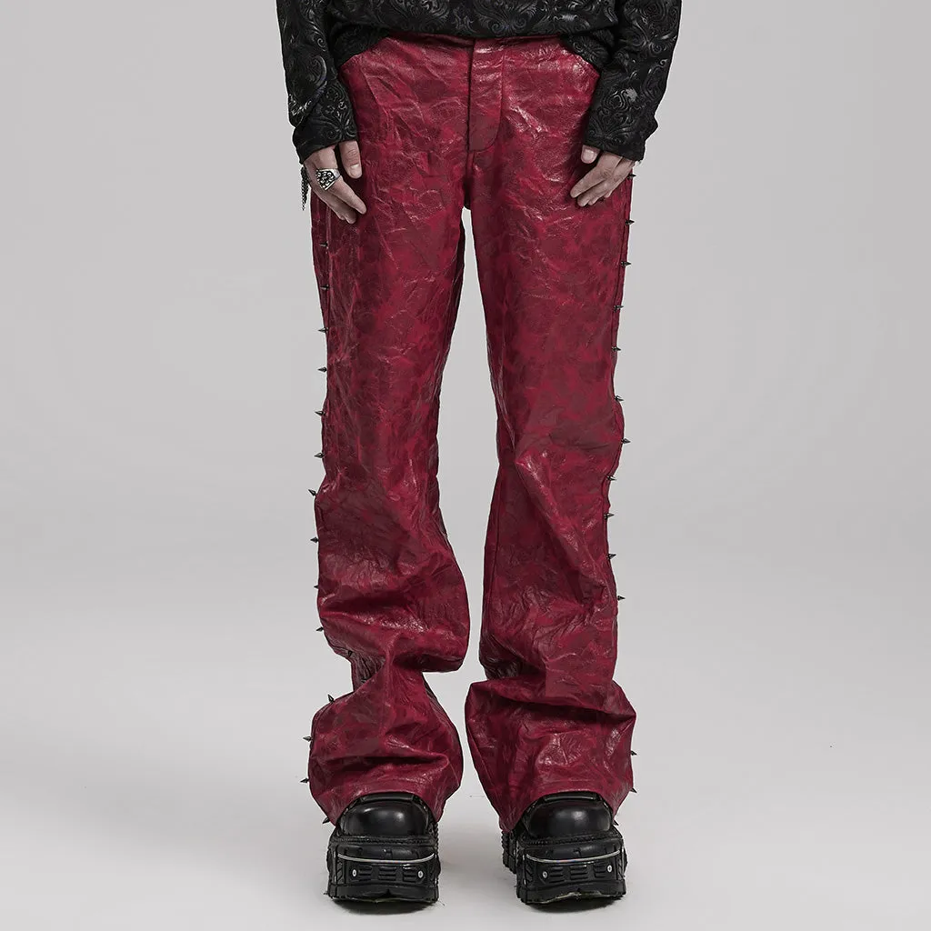 Punk pleated textured leather pants WK-585PCM