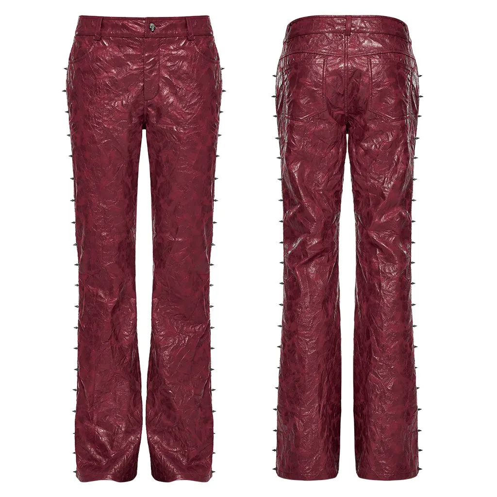 Punk pleated textured leather pants WK-585PCM