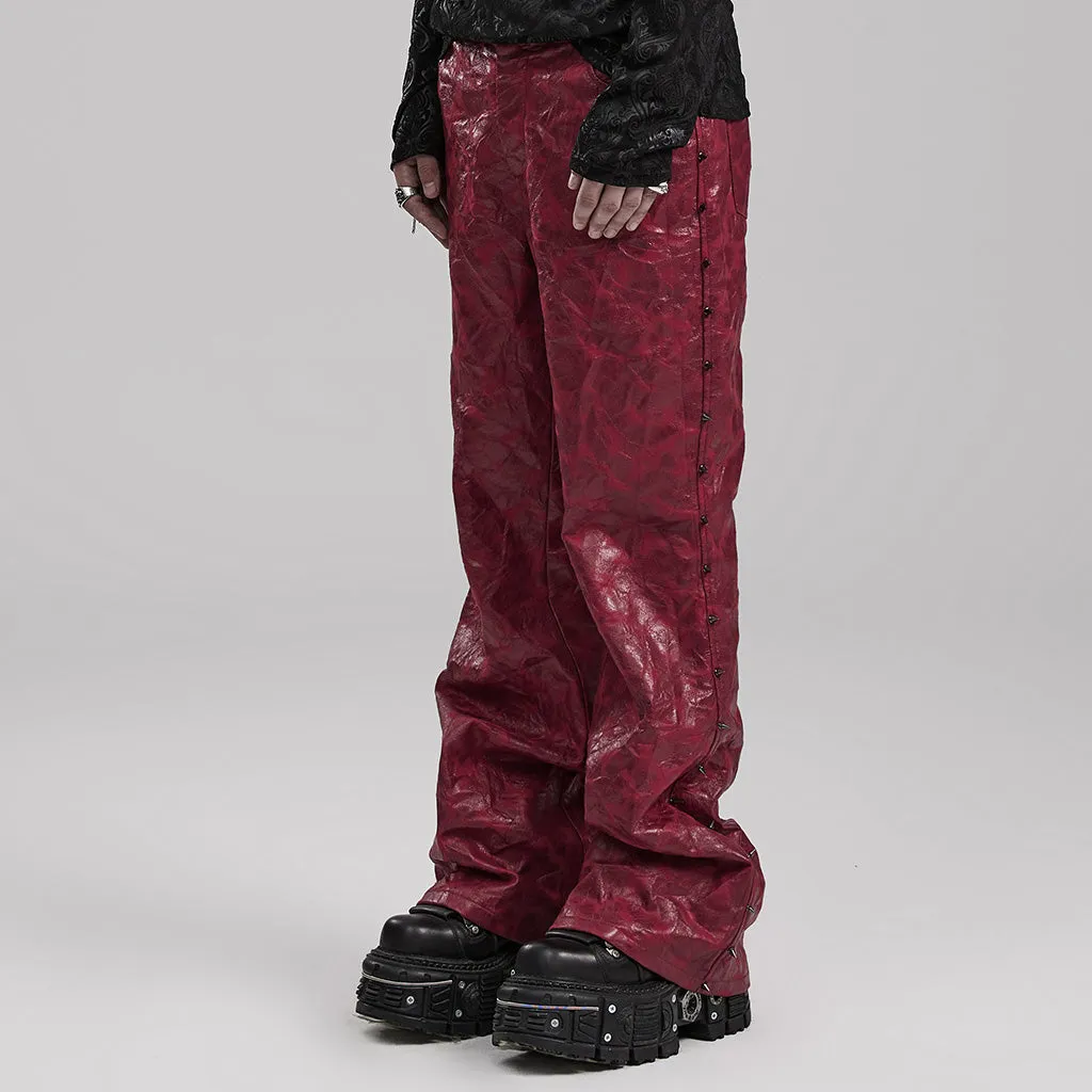 Punk pleated textured leather pants WK-585PCM
