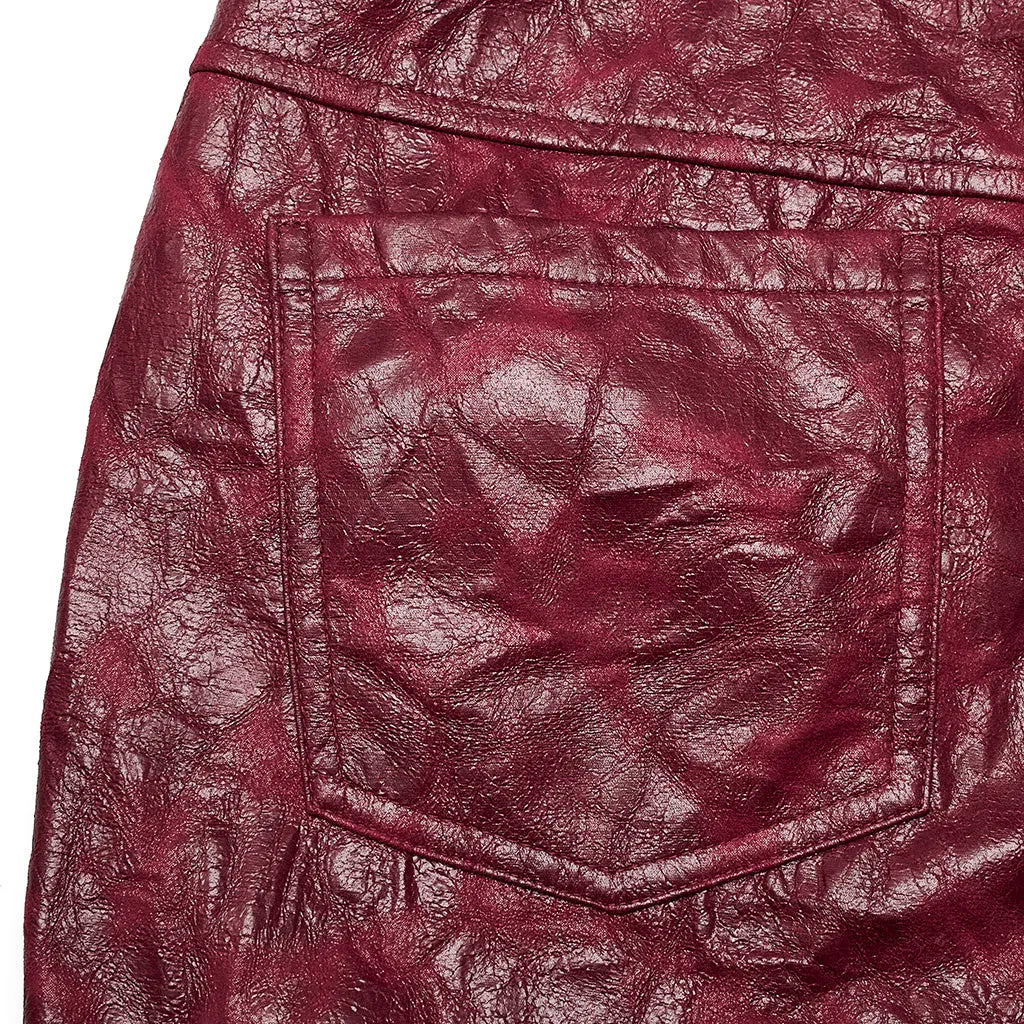 Punk pleated textured leather pants WK-585PCM