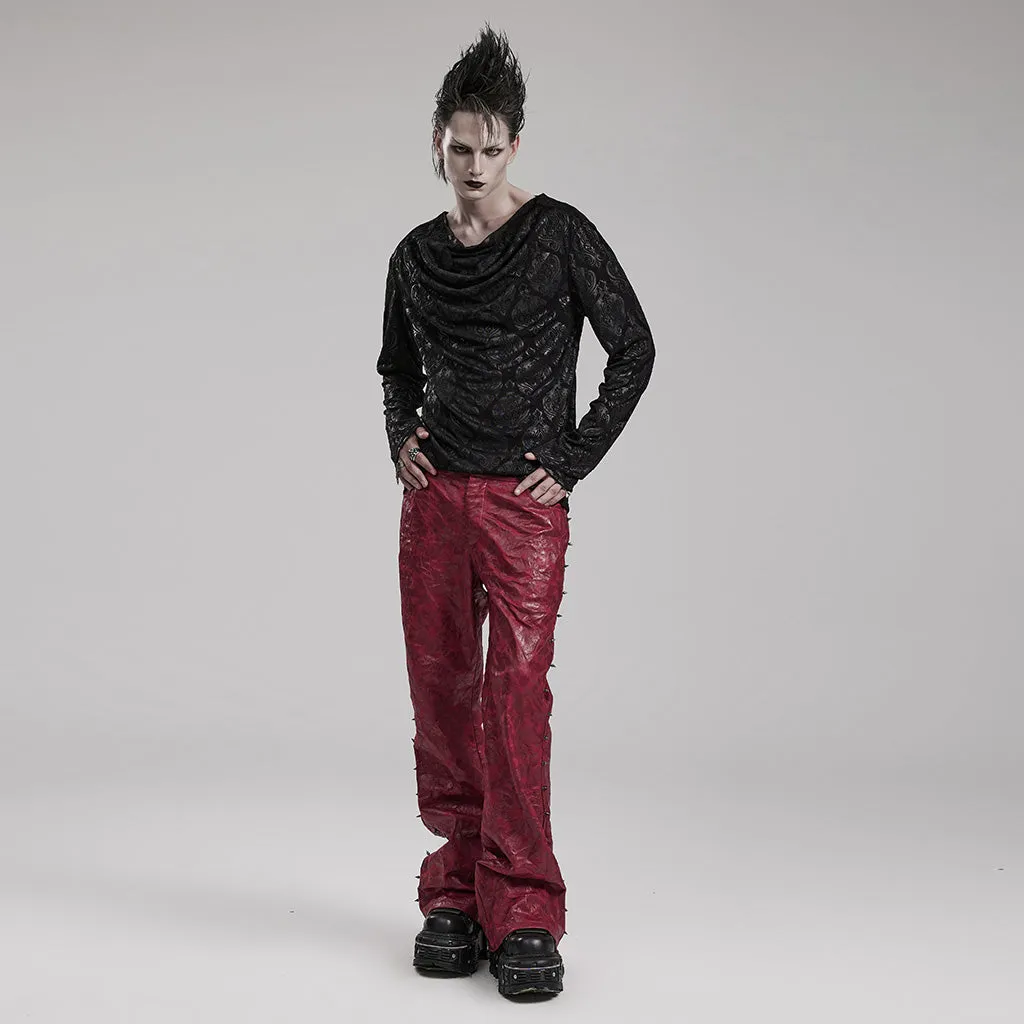 Punk pleated textured leather pants WK-585PCM