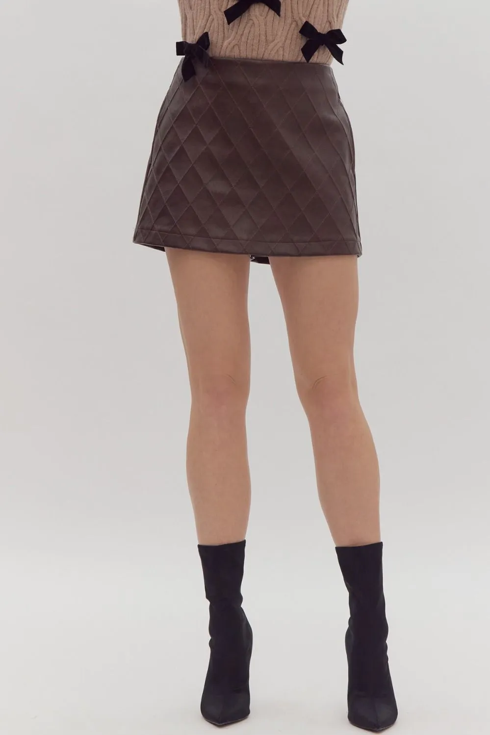 Quilted Leather Skort