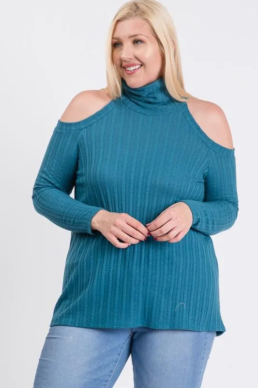 Sexy Cold Shoulder Ribbed Top