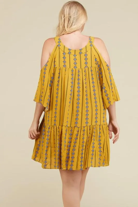 Stripe x Print Short Dress