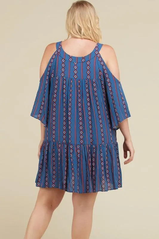 Stripe x Print Short Dress