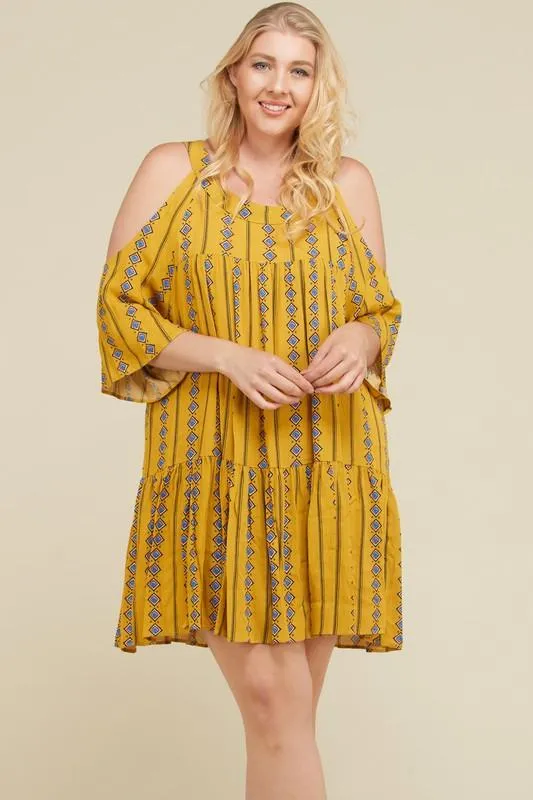 Stripe x Print Short Dress